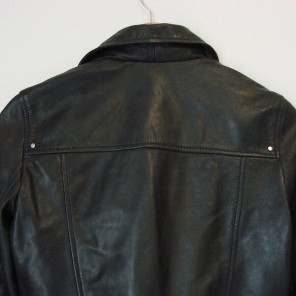ZARA Black Faux Leather Moto Jacket Bomber Zippers Soft Size Small - Picture 11 of 12
